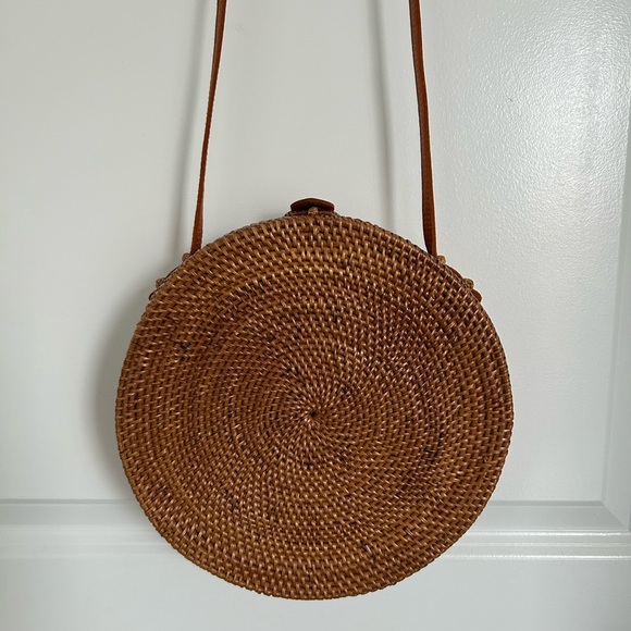 NWT Boho Bags The Original Round Rataan Crossbody Bag Purse - Picture 8 of 10